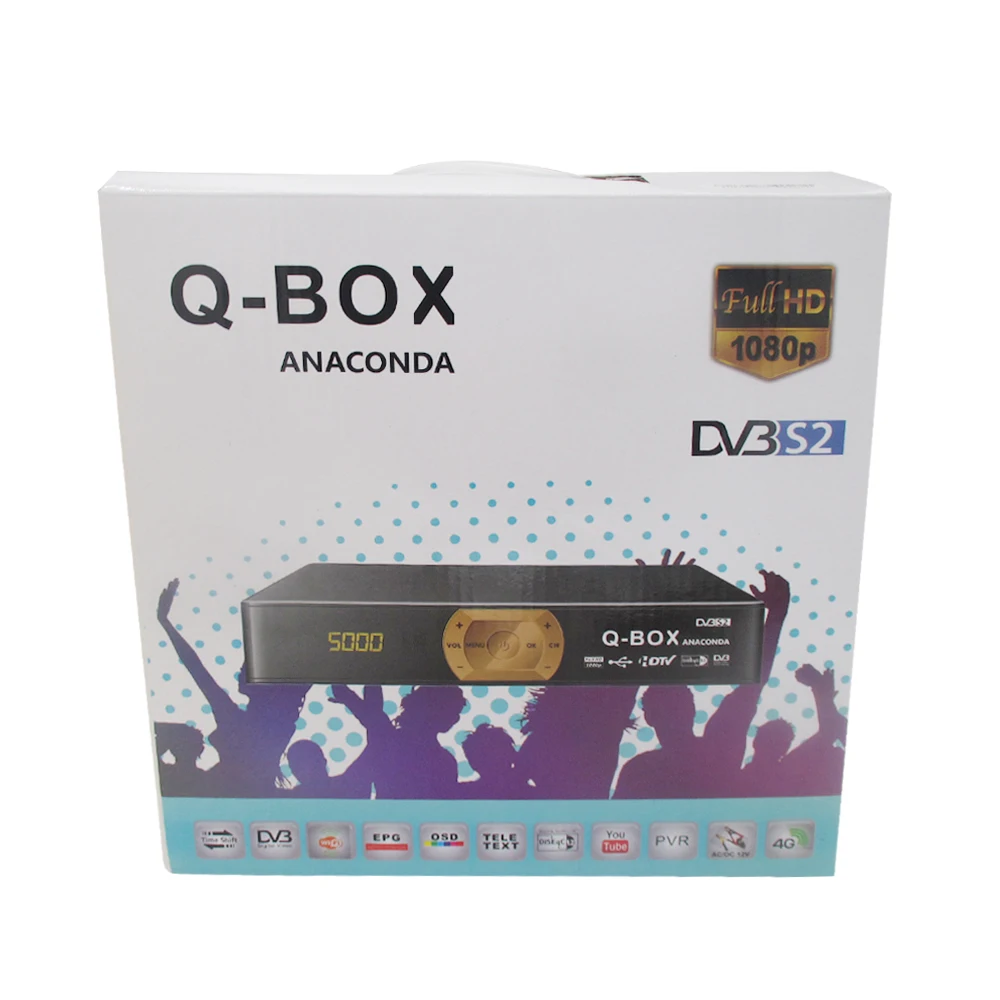 Q-BOX ANACONDA Satellite TV Receiver for Europe USB2.0 DVB-S2 H.264 HDTV Smart TV Box with Free to Air Digital TV BOX QBOX Q BOX Q-BOX ANACONDA Satellite TV Receiver for Europe USB2.0 DVB-S2 H.264 HDTV Smart TV Box with Free to Air Digital TV BOX QBOX Q BOX
