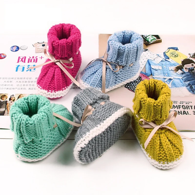 

Adorable Infant Slippers Toddler Baby Boy Girl Knitted Crib Shoes Cute Cartoon Anti-slip Prewalker Baby Slippers baby footwear