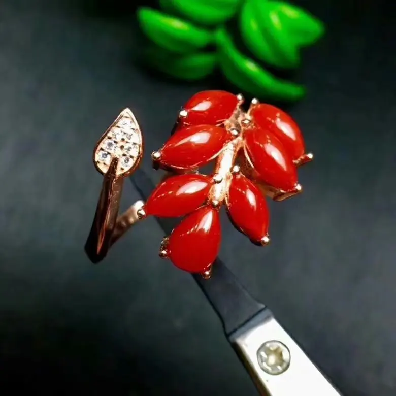 Shilovem 925 серебро натуральный красный коралл Пуссеты fine Jewelry женские модные открытые вечерние подарок lpj030601agsh