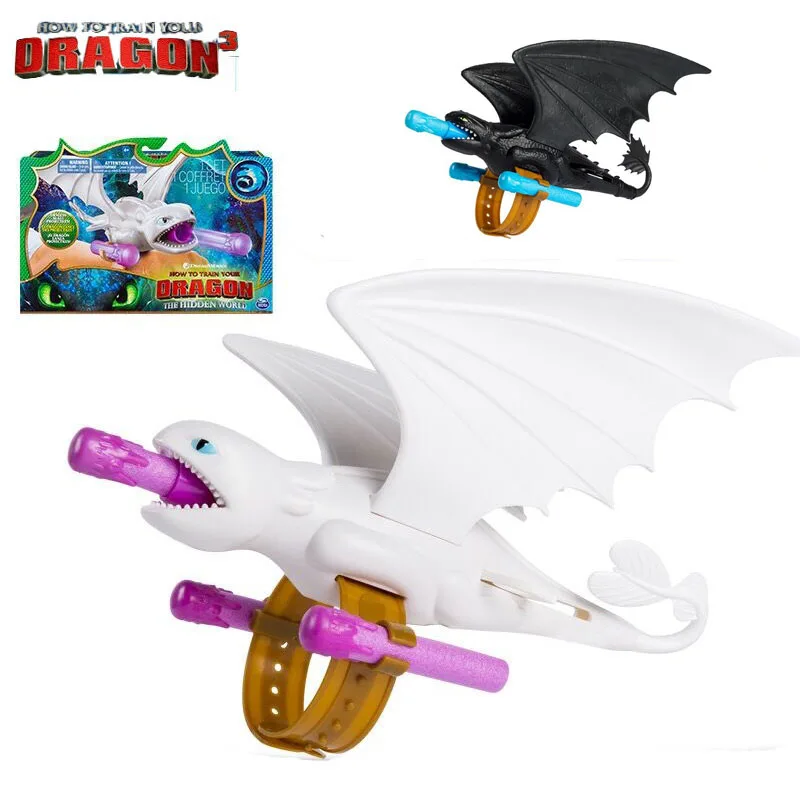 

2019 Hot Genuine How to Train Your Dragon 3 toothless light fury Shooting toy action figure Children toy Kids Birthday Gift