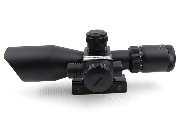 2.5 10x40 Paintball Airsoft Gear Sight Scope Red Laser Green Laser