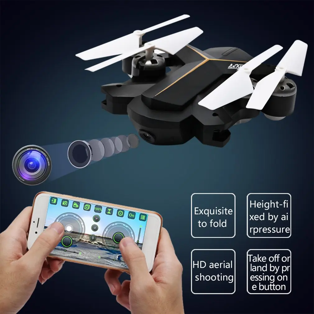 

Kid Foldable Selfie Drone Quadrupter 2.4G 6 Axle WiFi FPV Drone 0.3MP HD Camera Altitude Hold Headless Mode RC Pocket Quadcopter