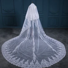 Высококачественная кружевная Фата для невесты двухслойная 3,5 метра длина 3 м ширина свадебный аксессуар слоновая кость/белая свадебная фата veu de noiva