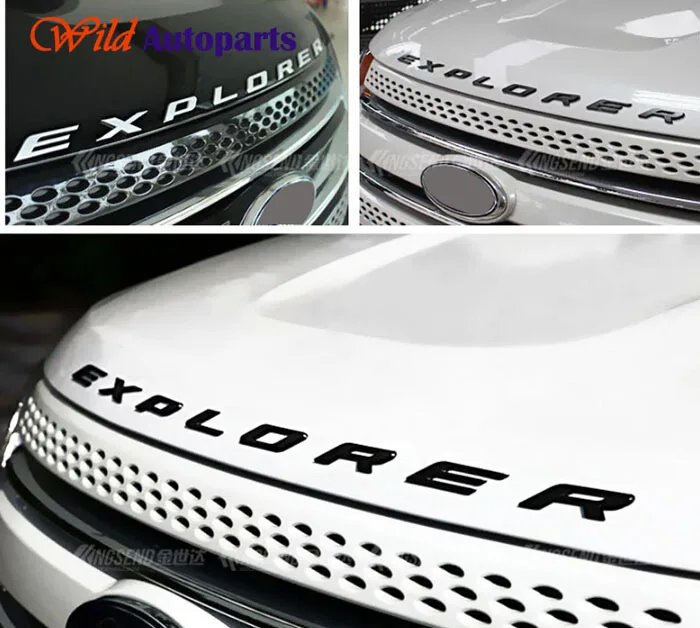 3d Metal Front Grille Hood Letter Emblem Decal Sticker Badge For Ford Explorer 11 15 Black Chrome Silver Badge Patch Sticker Carbonstickers Stick Aliexpress