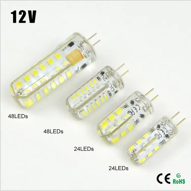 

3W 5W 6W 10W DC12V LED lamp Crystal light High End Silicone Body G4 3014 2835 SMD Spotlight Bulb Chandelier replace, LED light