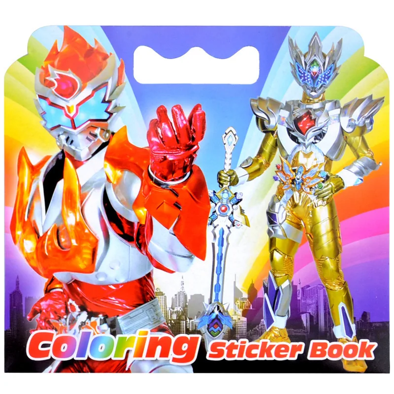 

16 Pages Armour Warrior Coloring Sticker Book For Children Adult Relieve Stress Kill Time Graffiti Painting Drawing Art Book
