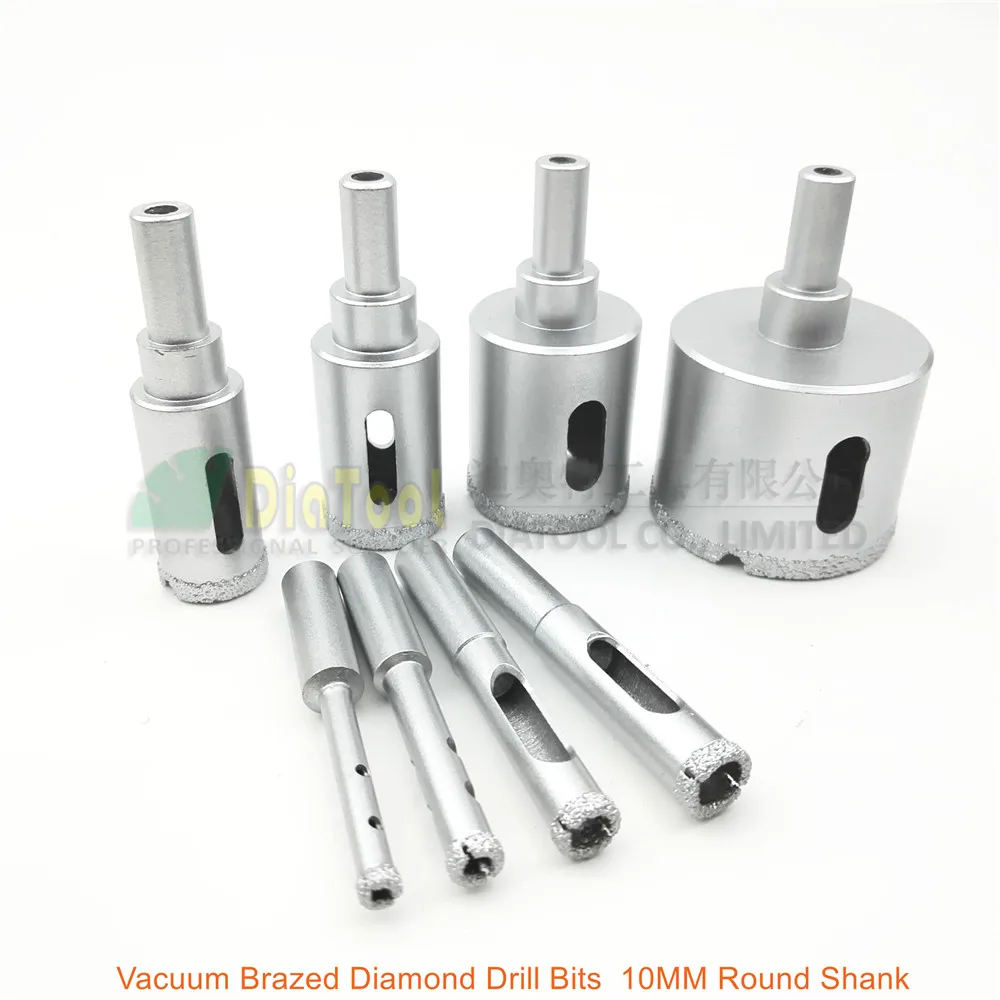 

8pcs/set Vacuum Brazed Diamond drill core bits drilling hole saw granite marble stone ceramic glass masory 10mm round shank