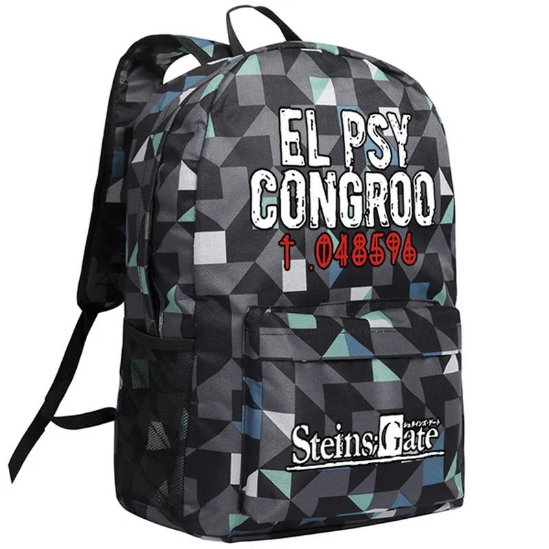

MeanCat Steins Gate Rucksack El PSY Congroo School Bags for Teenage Girls and Boys Steins Gate Large Backpack