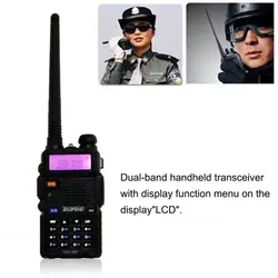 Bao Фэн UV5R VHF/UHF Dual Band ручной двусторонней радиосвязи Walkie Talkie переговорные 136-174/400- 520 мГц с наушником ЕС Plug