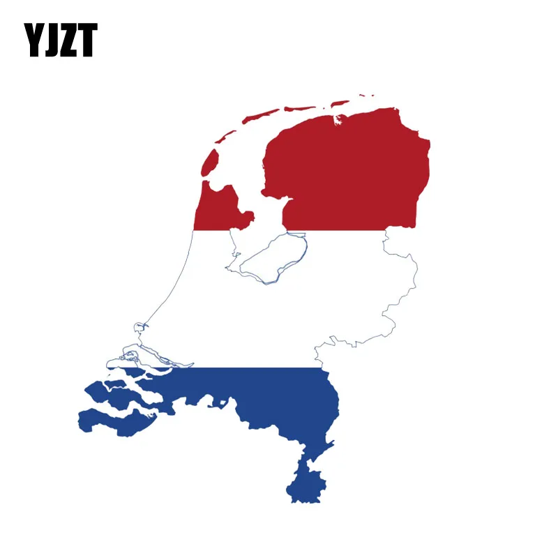 

YJZT 11.5CM*13.4CM Netherdlands Holland Flag Funny Car Sticker Map Decal Accessories 6-0847