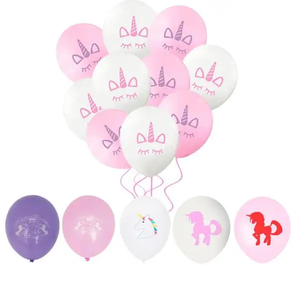 

10pcs/lot 12inch Unicorn Balloons Party Supplies Latex Balloons Kids Cartoon Animal Horse Float Globe Birthday Party Decoration