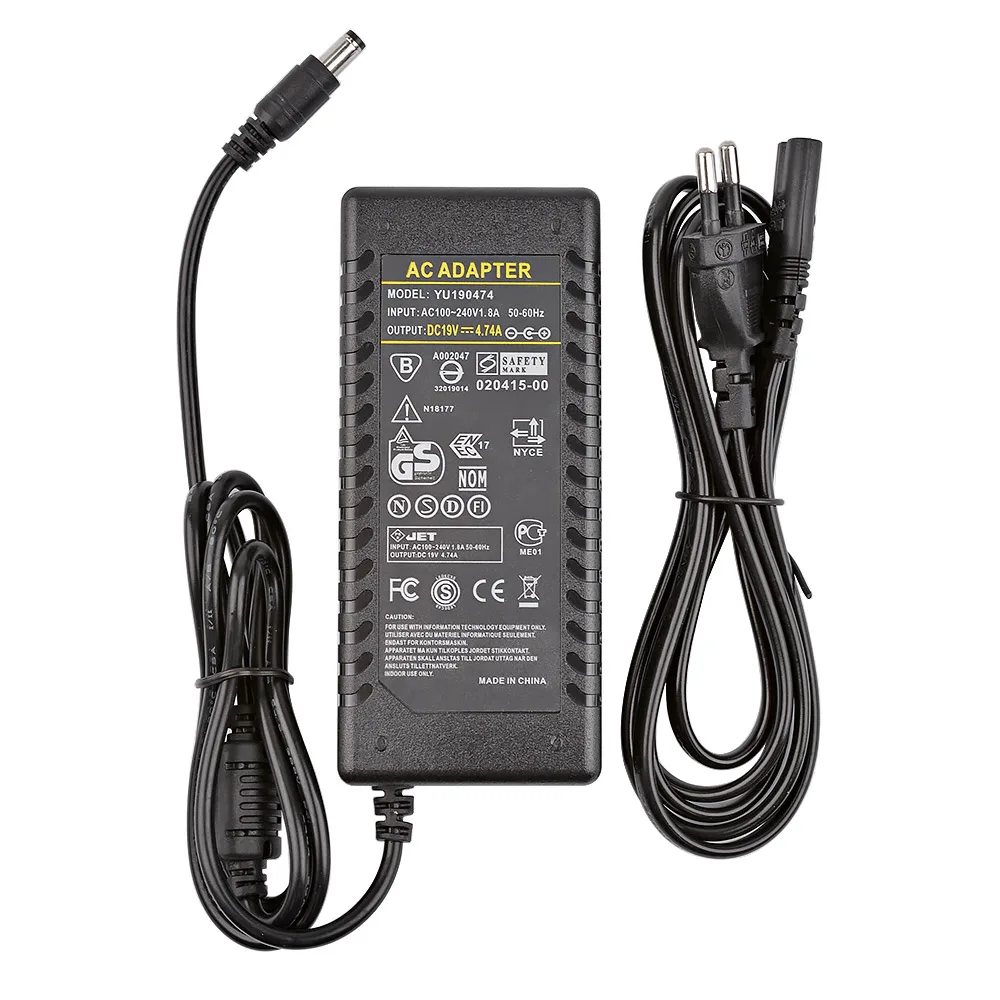 AIYIMA 19V AC100V 240V адаптер DC19V 4.74A ЕС США Штекер 5 5x2 2 мм Питание Зарядное устройство для