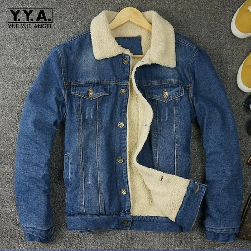 Зимние мужские джинсы в стиле ретро с мехом на флисе размеры M 2xl|jacket male|fleece jacketfashion