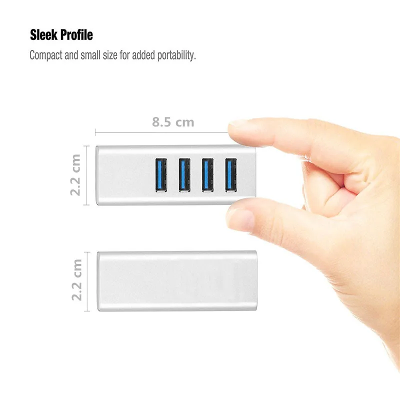 BinFul USB HUB 3 0 Aluminum 4 Port Super Speed 5Gbps Usb 3 0 Hub Power 5