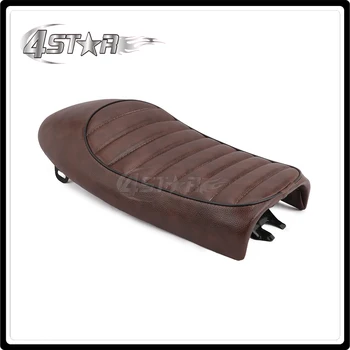

Motorcycle Brown Leather Soft Foam Retro Rear Passenger Seat Pad For Harley Davidson Bobber Honda CG 125
