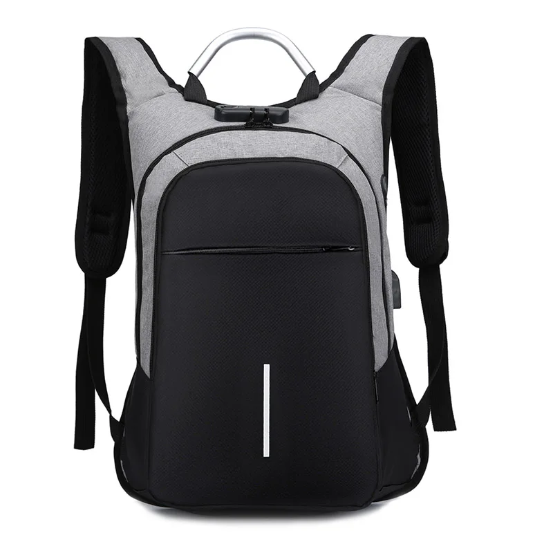 

Men Coded Lock Antitheft Backpack USB Charge Travel Laptop Notebook Shoulder Bag MSJ99