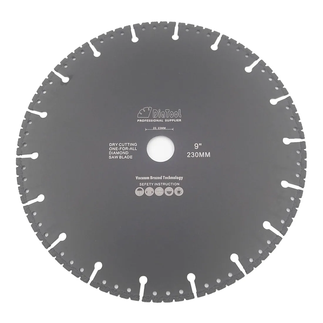 DIATOOL 9"/230mm Vacuum Brazed Diamond Demolition Saw Blade For Multi