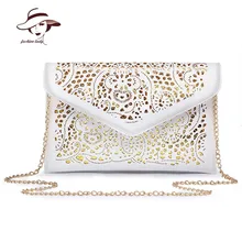 2018 Casual Women Evening Clutch Bags Famous Brand Hollow Out Bag Luxury HandbagS Lady Bags Designer Women Leather Handbag Solid