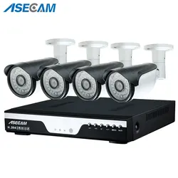 4ch HD 4MP CCTV камеры DVR видео Регистраторы и наружная Black Metal Пуля безопасности системный комплект для фотокамеры P2P наблюдения оповещение по