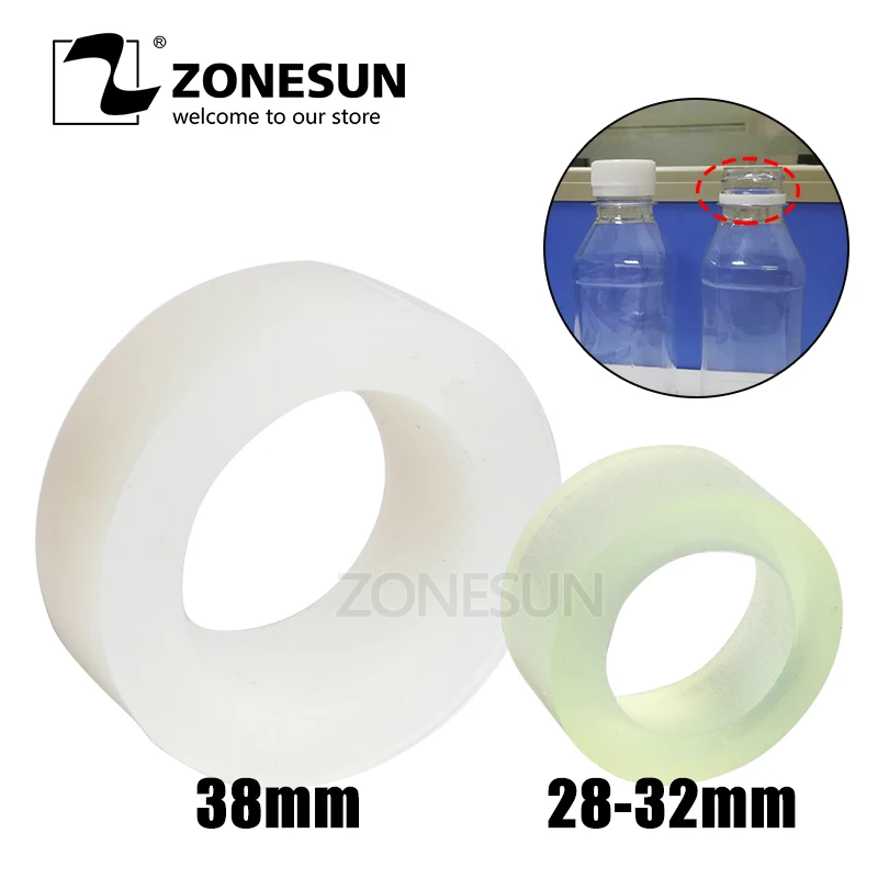 ZONESUN Capping Machine Chuck Rubber Mat for Capper 28-32mm 38mm Round Plastic Bottle with Security Ring Silicone Capping Chuck