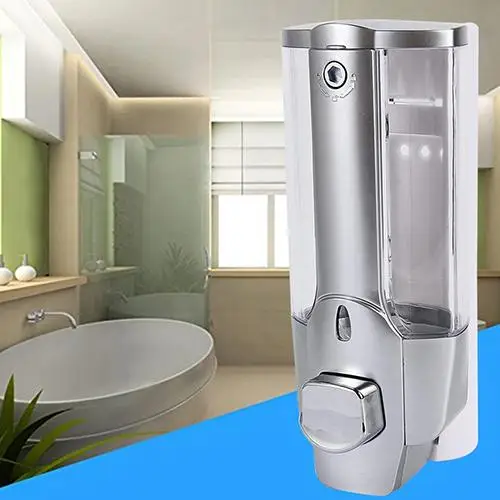350ml Wall Mount Shower Bath Soap Shampoo Dispenser Set with a Lock for Bathroom