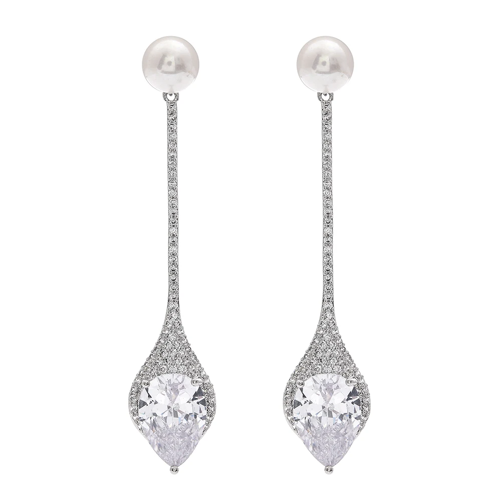 MEILIYISHI Wholesale Lovely White Gold Color Dangle Hanging Earrings