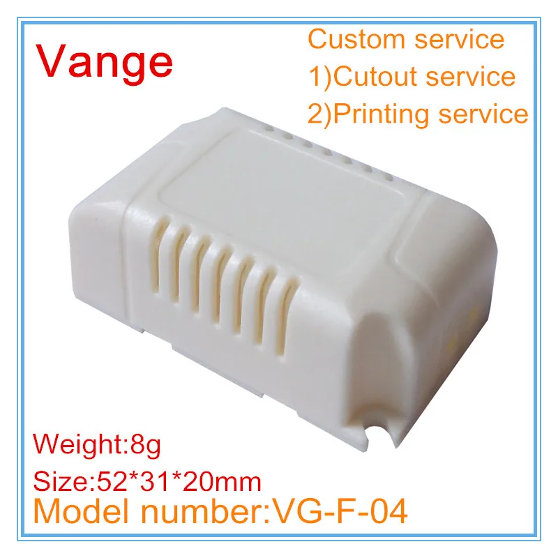 

50pcs/lot led ballast module project box 52*31*20mm IP54 fireproof PC plastic junction box made by injected mold