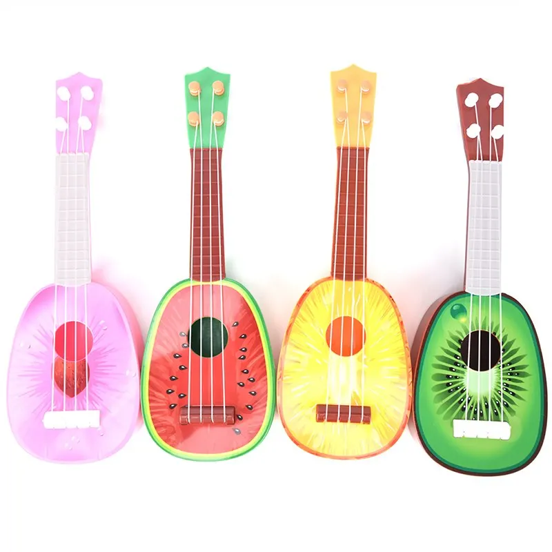 Поступление Детская 4 струнная гитара фруктовый стиль музыкальный инструмент укулеле для детей подарочная игрушка