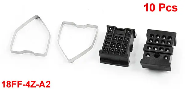 10pcs 18FF-4Z-A2 PCB Board Mounted Timer Relay Socket Base for MY4J/MY4NJ