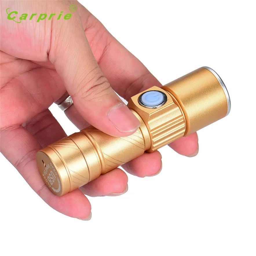 Carprie USB удобный мощный светодиодный фонарик перезаряжаемый фонарь usb