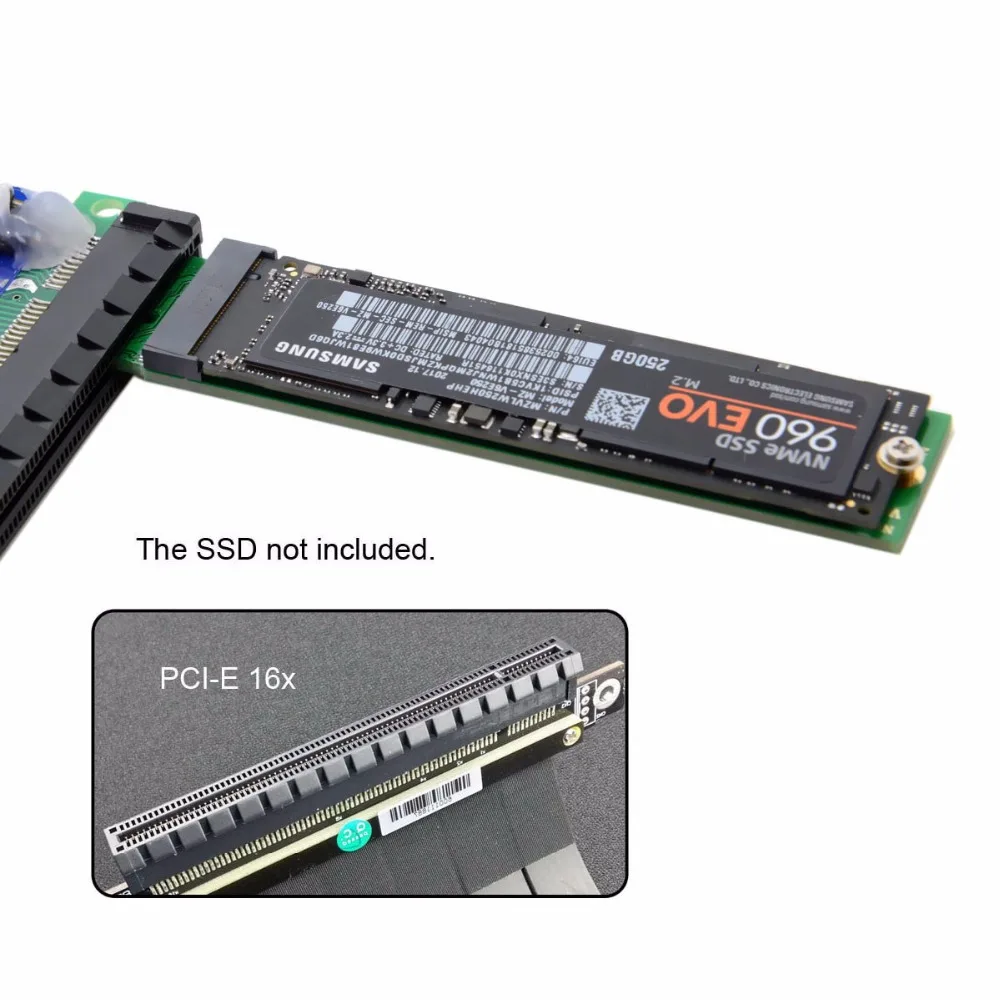 NGFF M key NVME AHCI SSD для PCI E 3 0 1x x1 Вертикальный адаптер XP941 SM951 PM951 960 EVO SSD|Кабели передачи