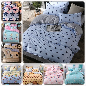 

Concise Kids Bedlinens 3/4 pcs Bedding Sets 4/5/6 feet King Queen Double Single Size Duvet Cover 1.5m 1.8m 2m Bedsheet Bed Linen