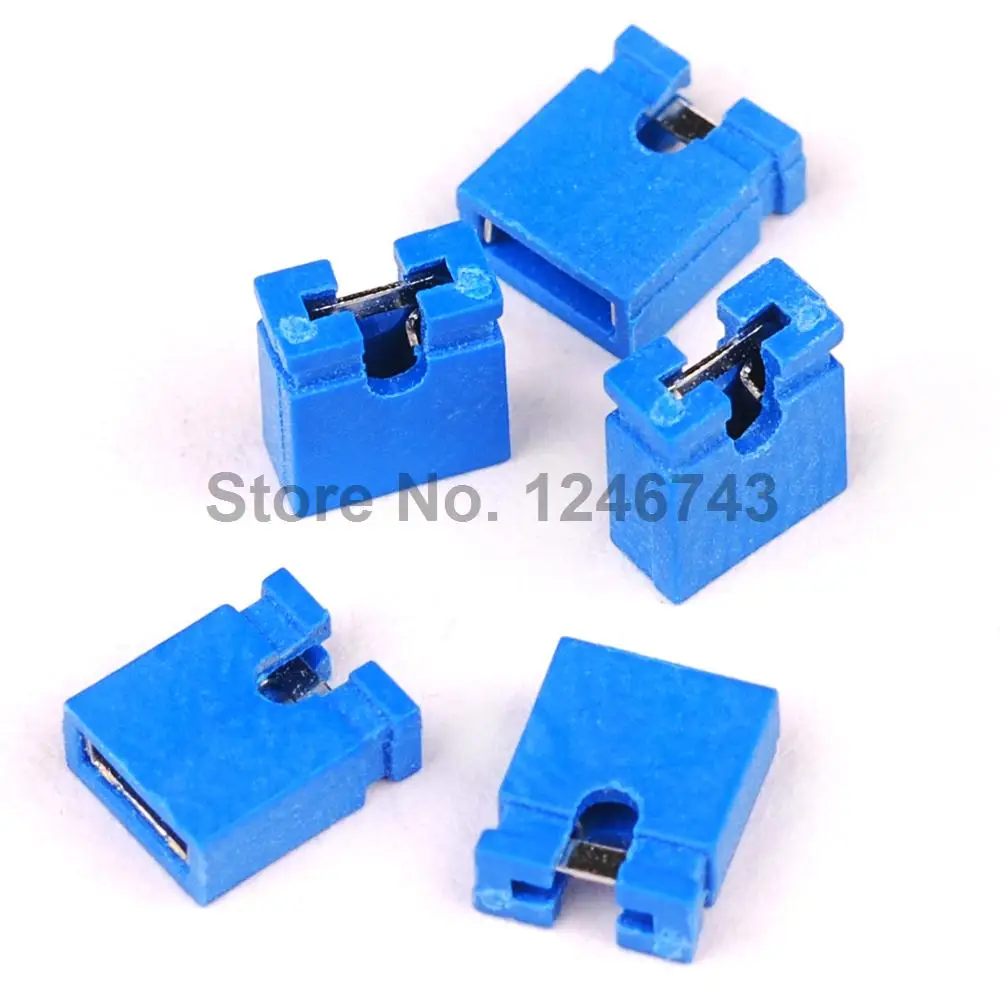 200PCS 2.54mm Standard Circuit Board Jumper Cap Shunts Blue Short