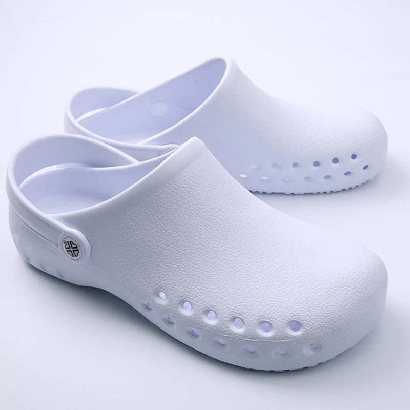 Больничная медицинская обувь для мужчин и женщин стоматологическая клиника резиновые шлепанцы противоскользящие тапочки Рабочая мягкая обувь на плоской подошве - Цвет: white2