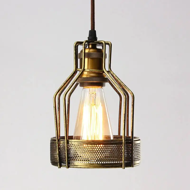 Эдисон, железный Ретро винтажный Потолочный подвесной светильник, фитинг, лампа, защитная проволочная клетка, для бара, кафе, Декор, абажур, лампа, основание 140x200 мм