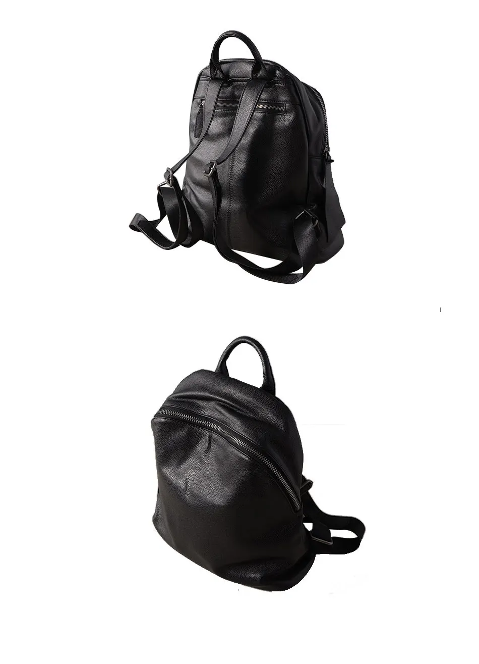 Zency, Модный женский рюкзак из натуральной кожи, черный ранец для ноутбука, школьная сумка для леди, Повседневная дорожная сумка, большая емкость