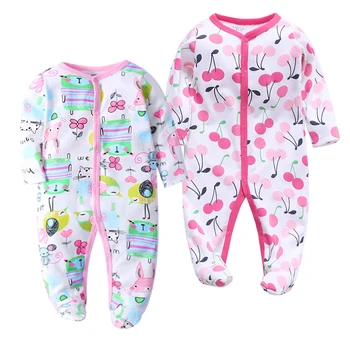 

Baby boy Rompers Newborn Clothes Long Sleeve Comfortable Footed Pajamas baby girl clothes 100% Cotton 12 Months Kids Jumpsuit