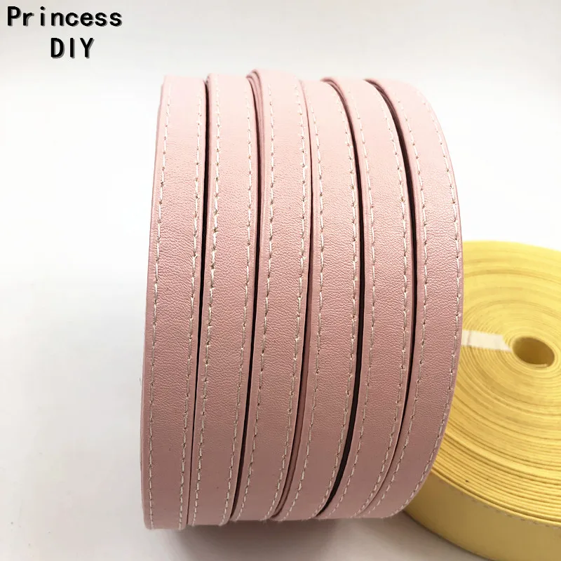 

5 M/Lot Jewelry Making Findings Light Pink 10mm PU Cord String Rope Faux Leather Ribbon Bias DIY Chocker Necklace Craft Riband