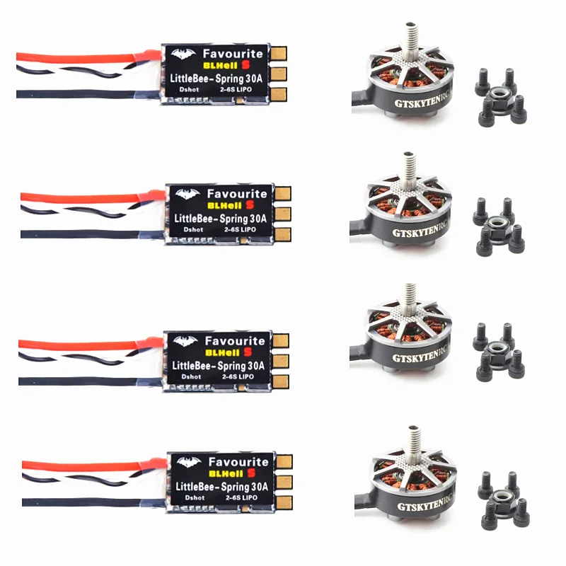 4 шт. FVT LittleBee Little Bee BLHeli_S Весна 2-6S 30A ESC + GTSKY 2306 2400kv бесщеточные двигатели для QAV-X Loki FPV