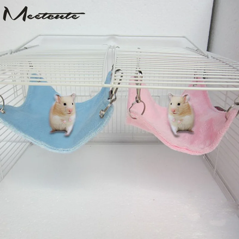 

New Brand Plush Warm Hammock Hanging Bed For Hamster Rat Bed Small Pet Cage