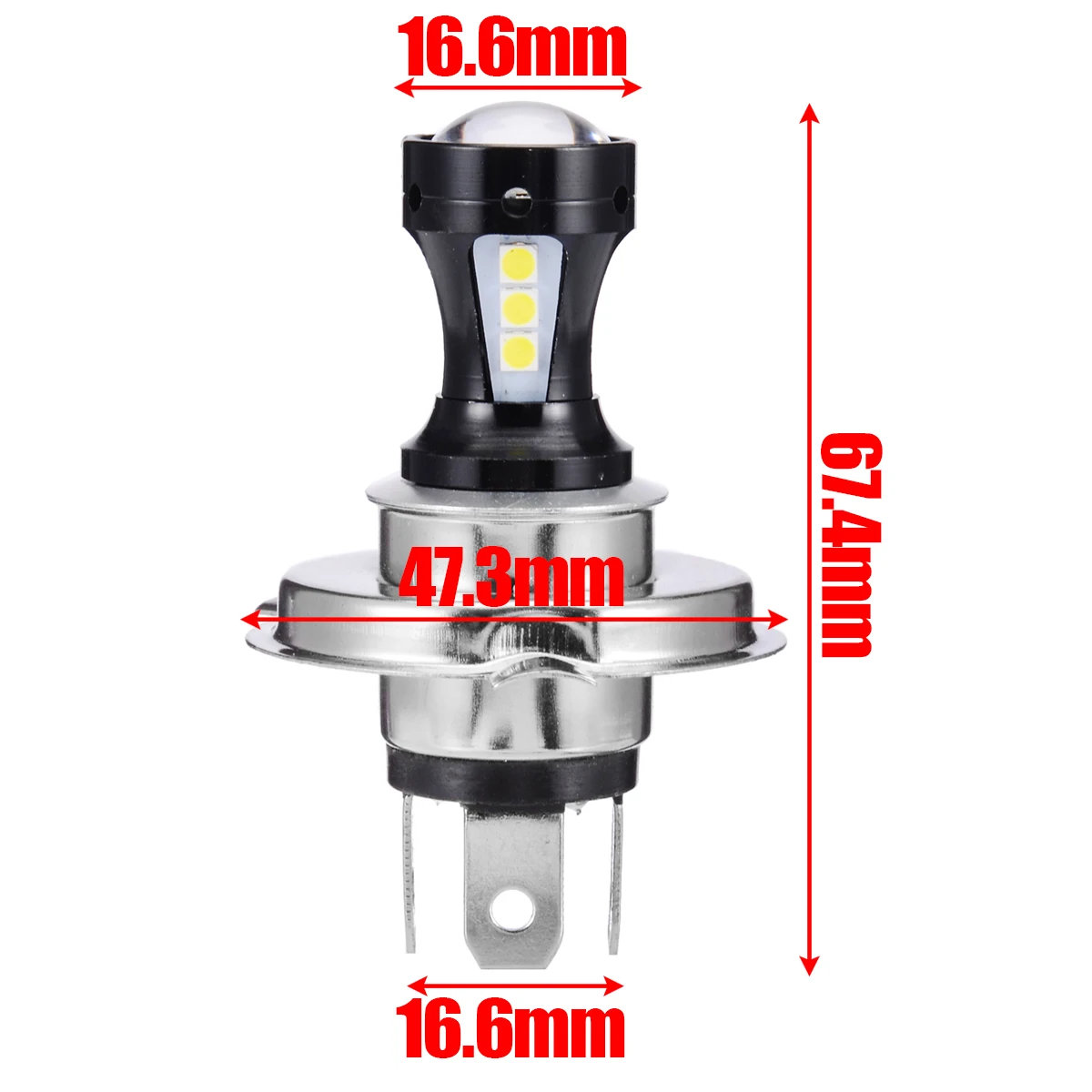 Mayitr 1PC H4 Universal 6500K Motorcycle Headlight Head Light Lamp 3030 LED Bulb Hi-Lo Beam Wireless Direct Install For Yamaha
