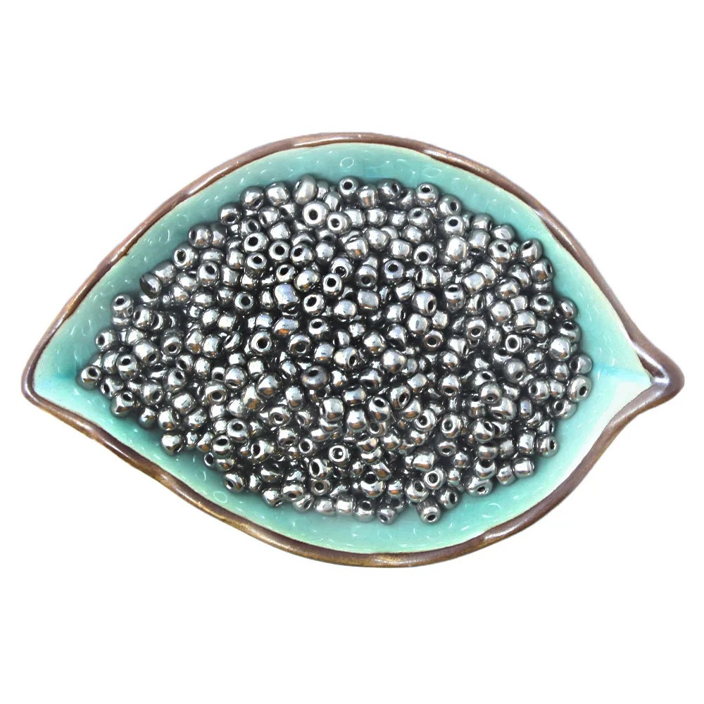

Metal Colors Seed Beads DIY Loose Spacer Mini Glass Czech Seed Beads Gray Beads 4mm, 300pcs/lot BBG06-03GY