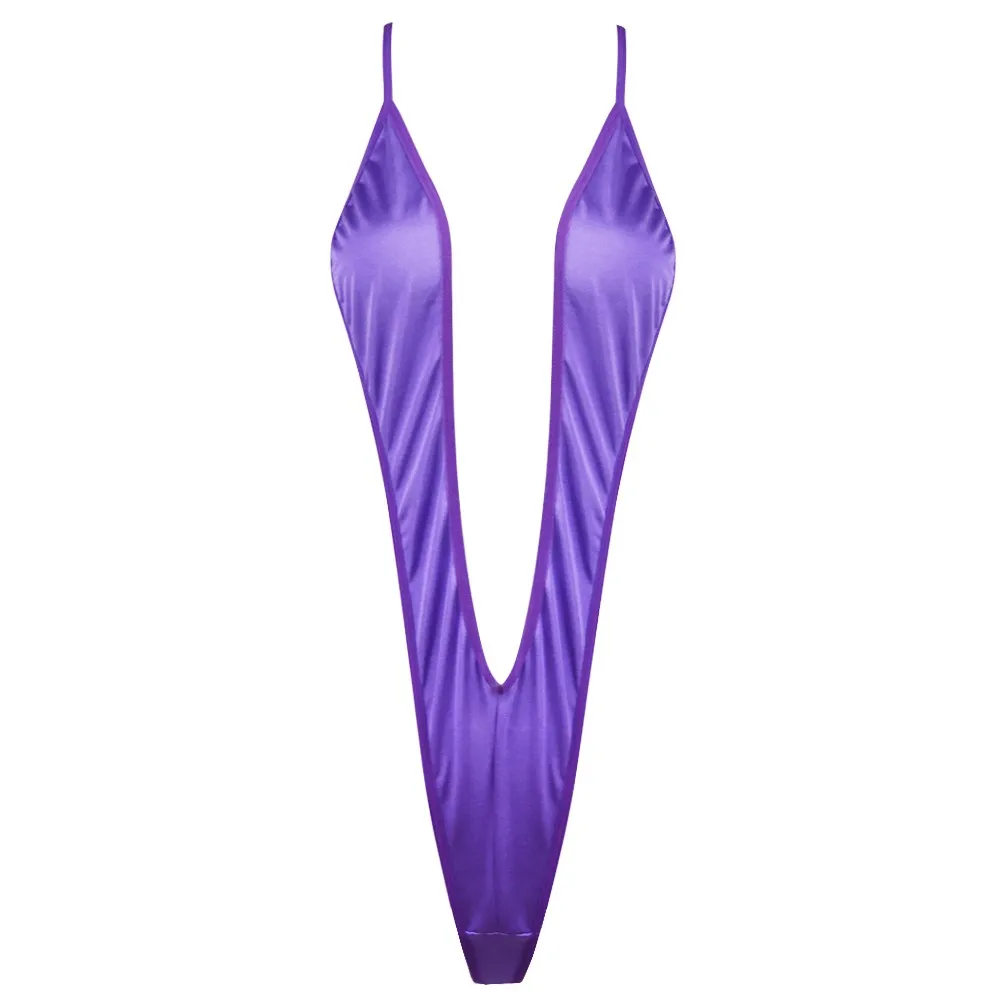 Сексуальный цельный купальник с глубоким v-образным вырезом, монокини, пляжная одежда для девочек, купальный костюм, женские стринги, стринги, бикини, боди, купальники - Цвет: Purple