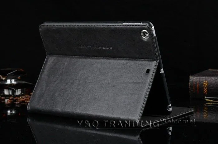 Luxury Genuine Case for iPad Leather Case Retro Business Cover Wallet Smart Cover for iPad (8)