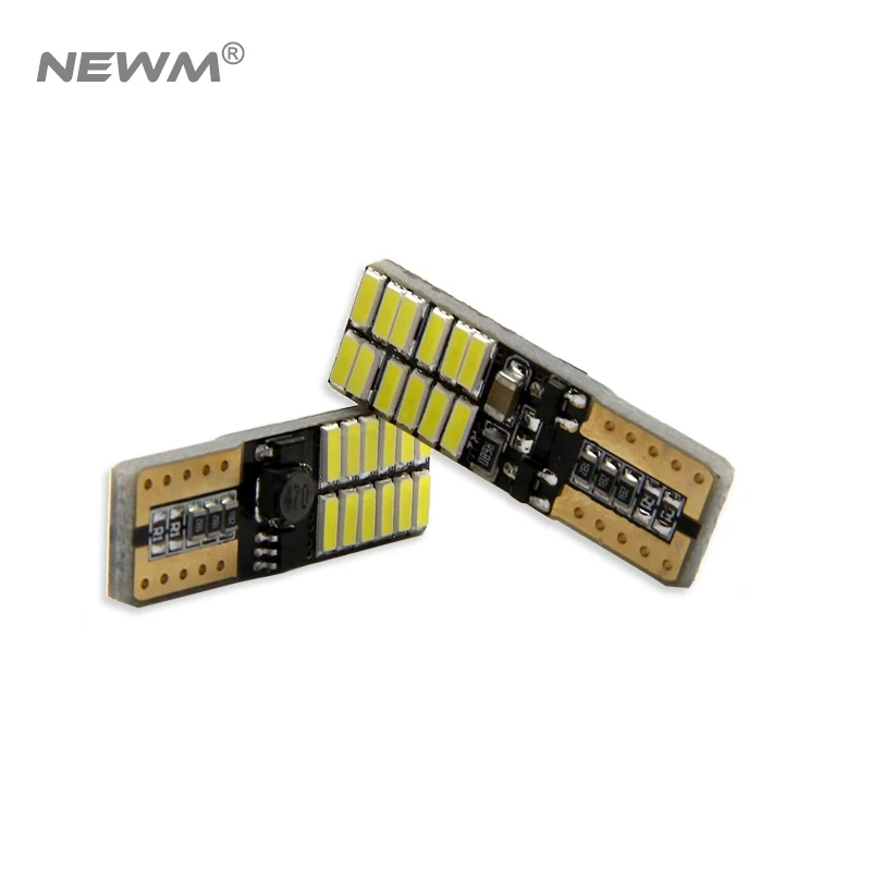 

2x 800LM-1000LM T10 W5W CREE Chip 24Led 4014 SMD Canbus Car Auto License Plate Dome Turn Singal Light White/Blue/Red