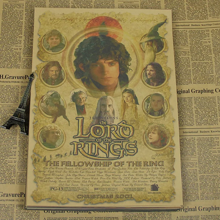 

Lord of the Rings trilogy Lord of the Rings Middle Earth Hobbit Poster Magic Bar decorative painting study
