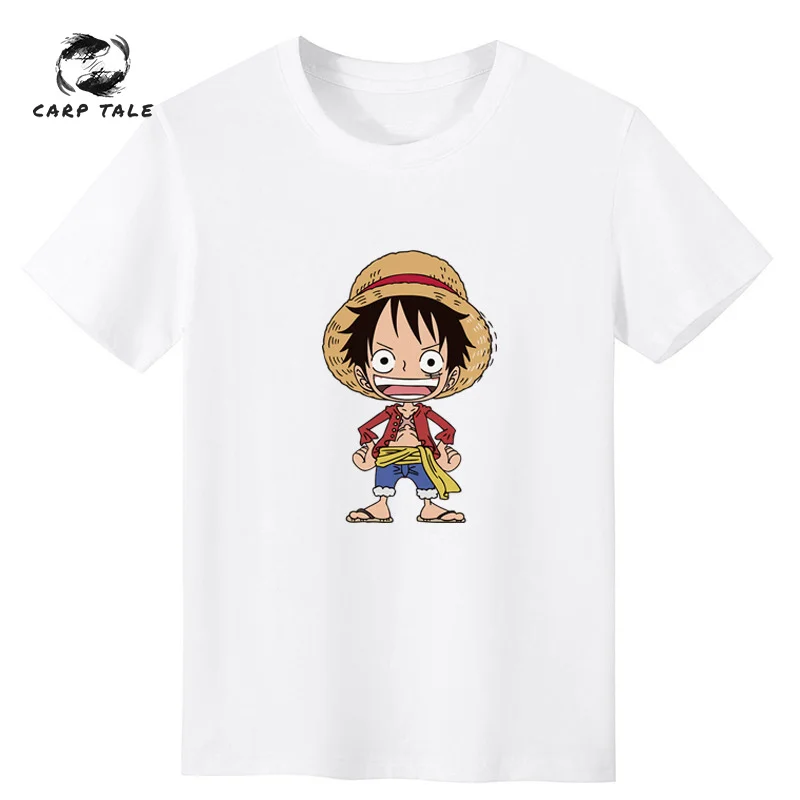 

One Piece Lu Fei T-Shirt Men's 100% combed cotton T-shirt round neck short-sleeved youth shirt