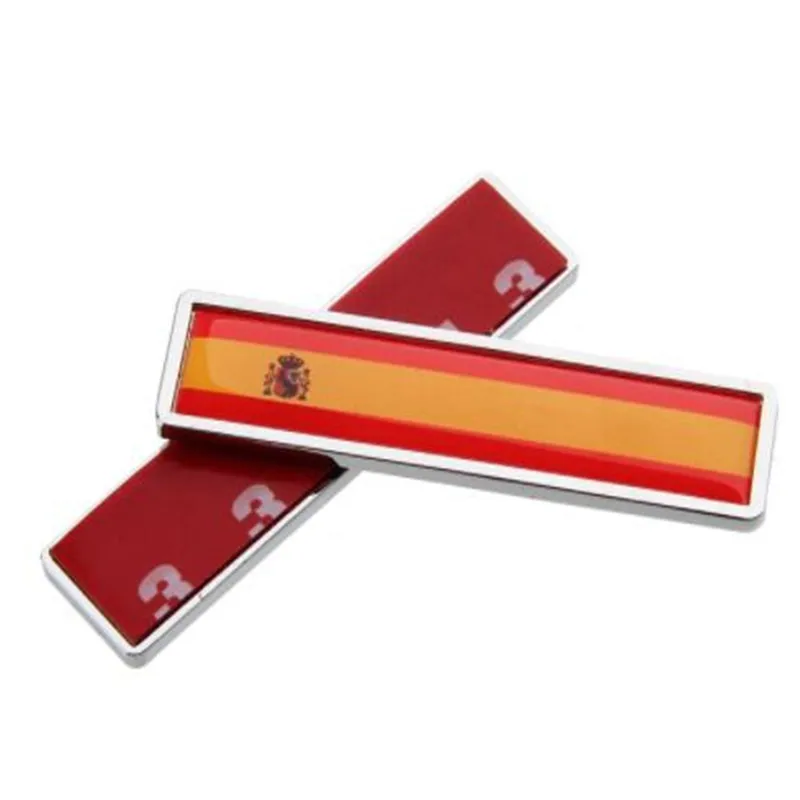 2Pcs/Lot Spain Flag Metal Car Sticker Decorate Sticker Emblem Badge For