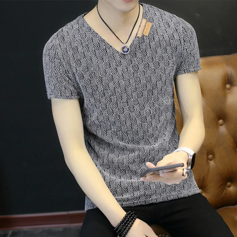 2017 men s short sleeve T shirt v neck cultivate one s morality T shirt in