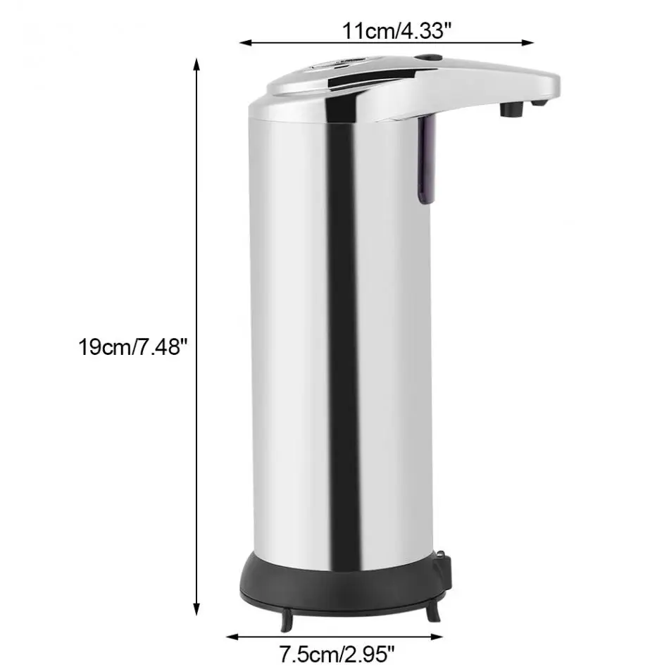 Автоматический диспенсер для жидкого мыла, бесконтактный диспенсер для дезинфицирующего средства из нержавеющей стали, диспенсер для кухни, ванной, шампуня, лосьона, пенного насоса